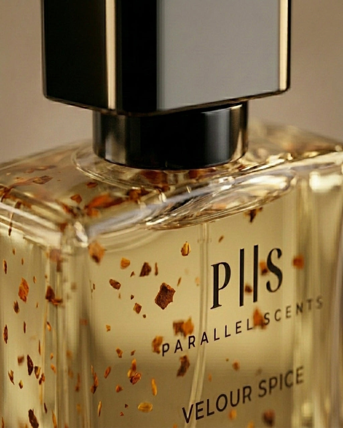 Velour Spice macro close-up perfume bottle detail